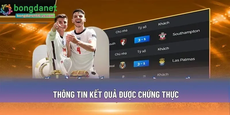 Thông tin kết quả được chứng thực 